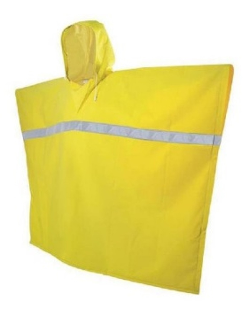 IMPERMEABLE PONCHO AMARILLO (CAPAMANGA) CON REFLEJANTE (UNITALLA) MARCA MR