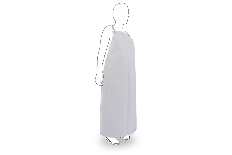 MANDIL DE PVC BLANCO .20MM  UNITALLA MARCA MR 90cm X1.20  