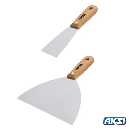 100106 ESPATULA FLEXIBLE MANGO DE MADERA 6" AKSI
