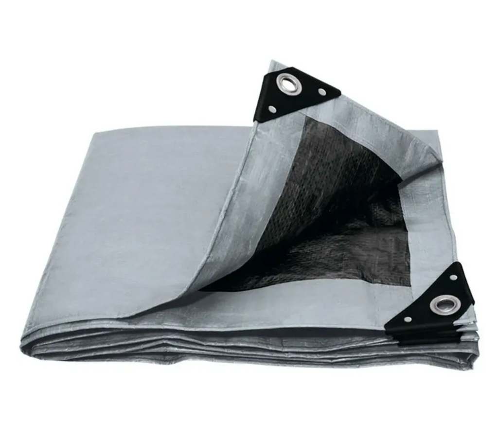 101708 LONA DE POLIETILENO GRIS AKSI  DE USO RUDO 6 X12 MTS