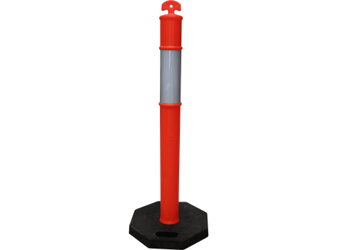 [FESR1011-N] POSTE DELIMITADOR BASE NEGRA C/2 REFLEJ