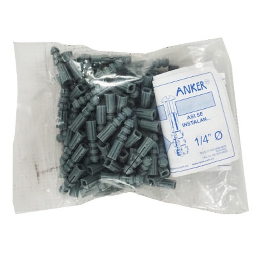 [153-005] 153-005 153-005 TAQUETES DE 1/4" (PLASTICO) ANKER. C/100Unidad(es)