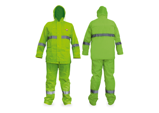 [FEDZ1005] IMPERMEABLE  VERDE  c/ Reflejante TALLA GRANDE