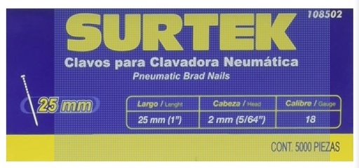 [108502] 108502 Clavos p/clav neum c18 1" Surtek