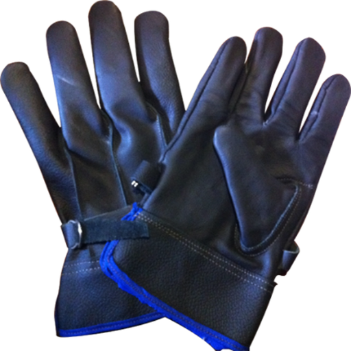 [GUA-ARGO-AZULA] GUANTE ARGONERO DE RES CON HEBILLA (UNITALLA) AZUL MARINO ORILLA AZUL