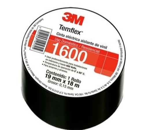 [119-1600N] 119-1600N eq 119-65 CINTA ELECTRICA TEMFLEX 1600 NEGRO .019X18M 3M