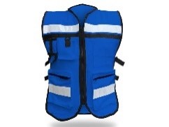 [FESR1049] CHALECO ALGODON AZUL CLARO (REY) REPORTERO MARCA MR