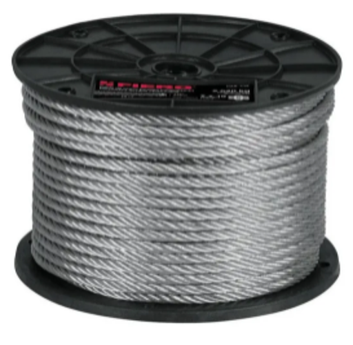 [CAB-1/8RX-CARR] CAB-1/8RX-CARR Carrete cable rígido 1/8' acero 7x7 recubierto PVC, 75 m Fiero