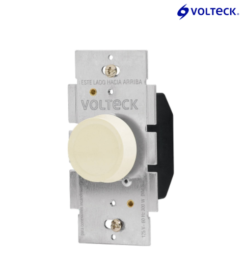 [46302] 46302 Atenuador de luz giratorio, Standard, marfil, Volteck DIM-S