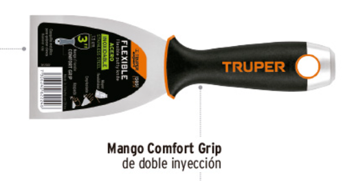 [15852] 15852 Espátula flexible 4' acero inox. mango Comfort Grip, Expert ET-4FX